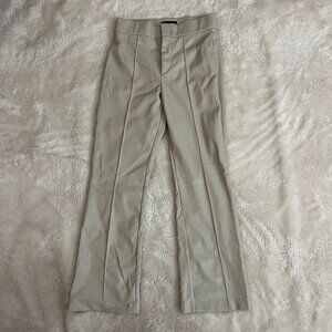 Zara cream faux leather pants